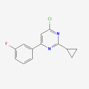 molecular formula C13H10ClFN2 B1470714 4-氯-2-环丙基-6-(3-氟苯基)嘧啶 CAS No. 1508455-78-4
