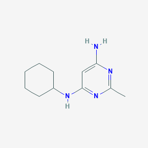 molecular formula C11H18N4 B1470715 N4-cyclohexyl-2-methylpyrimidine-4,6-diamine CAS No. 100051-97-6