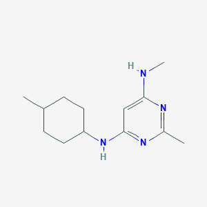 molecular formula C13H22N4 B1470717 N4,2-dimethyl-N6-((1r,4r)-4-methylcyclohexyl)pyrimidine-4,6-diamine CAS No. 1918637-12-3