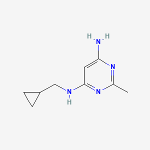 molecular formula C9H14N4 B1470719 N4-(cyclopropylmethyl)-2-methylpyrimidine-4,6-diamine CAS No. 1505131-19-0