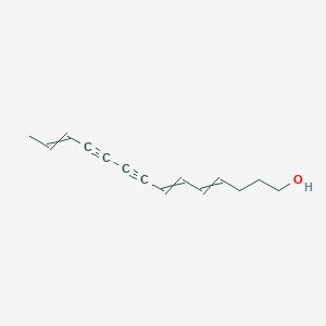 molecular formula C14H16O B14707218 Tetradeca-4,6,12-triene-8,10-diyn-1-ol CAS No. 13081-23-7