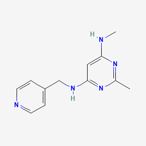 molecular formula C12H15N5 B1470725 N4,2-dimethyl-N6-(pyridin-4-ylmethyl)pyrimidine-4,6-diamine CAS No. 1510920-67-8