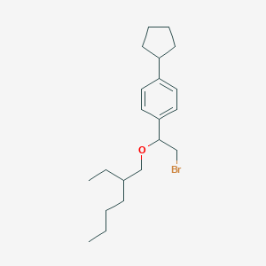 molecular formula C21H33BrO B14707258 alpha-(Bromomethyl)-p-cyclopentylbenzyl 2-ethylhexyl ether CAS No. 21270-12-2