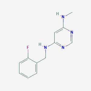 molecular formula C12H13FN4 B1470727 N4-(2-fluorobenzyl)-N6-methylpyrimidine-4,6-diamine CAS No. 1514078-92-2