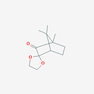 molecular formula C12H18O3 B14707322 Spiro[bicyclo[2.2.1]heptane-2,2'-[1,3]dioxolan]-3-one, 4,7,7-trimethyl- CAS No. 18501-54-7