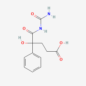 molecular formula C12H14N2O5 B14707329 N-Carbamoyl-4-hydroxy-4-phenylglutaramic acid CAS No. 22742-73-0
