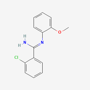 molecular formula C14H13ClN2O B14707343 Benzamidine, o-chloro-N-(o-methoxyphenyl)- CAS No. 23564-73-0
