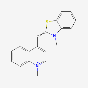 molecular formula C19H17N2S+ B14707368 Quinolinium, 1-methyl-4-[(3-methyl-2(3H)-benzothiazolylidene)methyl]- CAS No. 24144-08-9
