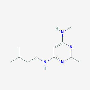 molecular formula C11H20N4 B1470742 N4-isopentyl-N6,2-dimethylpyrimidine-4,6-diamine CAS No. 1518102-47-0