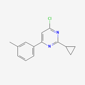 molecular formula C14H13ClN2 B1470745 4-Chloro-2-cyclopropyl-6-(m-tolyl)pyrimidine CAS No. 1517469-37-2