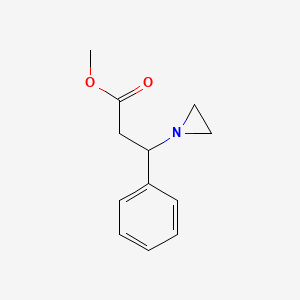 molecular formula C12H15NO2 B14707527 Methyl 3-(aziridin-1-yl)-3-phenylpropanoate CAS No. 22482-11-7
