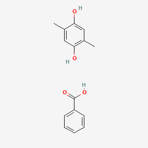 molecular formula C15H16O4 B14707546 Benzoic acid;2,5-dimethylbenzene-1,4-diol CAS No. 21111-71-7