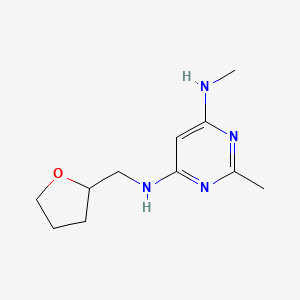 molecular formula C11H18N4O B1470755 N4,2-dimethyl-N6-((tetrahydrofuran-2-yl)methyl)pyrimidine-4,6-diamine CAS No. 1504688-84-9