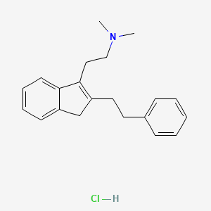molecular formula C21H26ClN B14707570 N,N-Dimethyl-2-phenethyl-indene-3-ethylamine hydrochloride CAS No. 23922-88-5