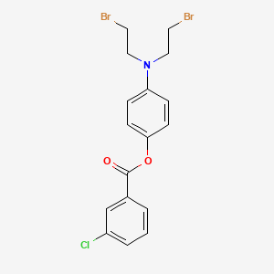 molecular formula C17H16Br2ClNO2 B14707591 p-(Bis(2-bromoethyl)amino)phenyl m-chlorobenzoate CAS No. 22954-17-2