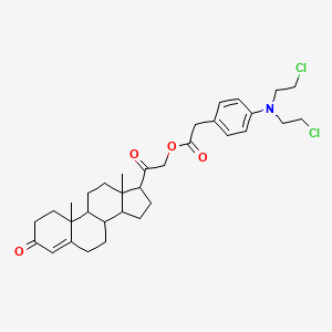 molecular formula C33H43Cl2NO4 B14707592 Deoxycorticosterone nitrogen mustard CAS No. 22966-81-0