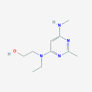 molecular formula C10H18N4O B1470760 2-(Ethyl(2-methyl-6-(methylamino)pyrimidin-4-yl)amino)ethan-1-ol CAS No. 1503669-63-3
