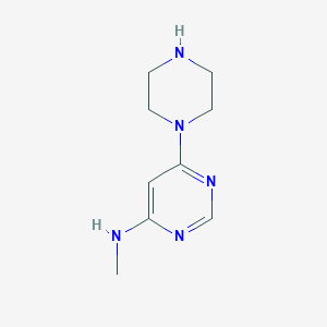 molecular formula C9H15N5 B1470761 N-methyl-6-(piperazin-1-yl)pyrimidin-4-amine CAS No. 1503268-86-7
