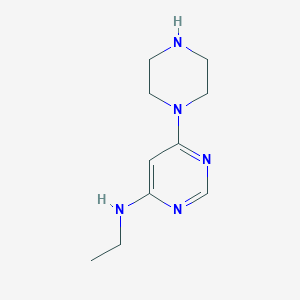 molecular formula C10H17N5 B1470762 N-ethyl-6-(piperazin-1-yl)pyrimidin-4-amine CAS No. 1521068-67-6