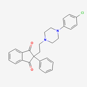 molecular formula C27H25ClN2O2 B14707620 1,3-Indandione, 2-(2-(4-(p-chlorophenyl)-1-piperazinyl)ethyl)-2-phenyl- CAS No. 21569-29-9
