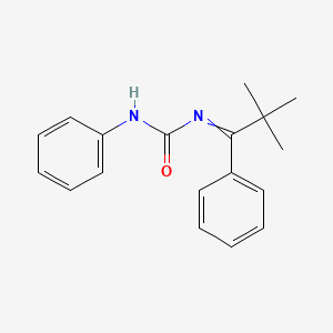 molecular formula C18H20N2O B14707660 N-(2,2-Dimethyl-1-phenylpropylidene)-N'-phenylurea CAS No. 23490-89-3