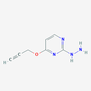 molecular formula C7H8N4O B1470769 2-Hydrazinyl-4-(prop-2-yn-1-yloxy)pyrimidine CAS No. 1540356-35-1