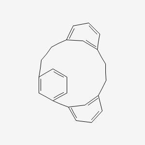 molecular formula C22H20 B14707696 Tetracyclo[14.3.1.12,6.19,13]docosa-1(20),2,4,6(22),9,11,13(21),16,18-nonaene CAS No. 24656-55-1