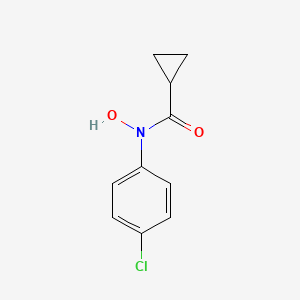 molecular formula C10H10ClNO2 B14707697 Cyclopropanecarboxamide, N-(4-chlorophenyl)-N-hydroxy- CAS No. 14385-15-0