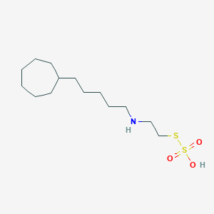 molecular formula C14H29NO3S2 B14707906 S-2-((5-Cycloheptylpentyl)amino)ethyl thiosulfate CAS No. 21209-14-3