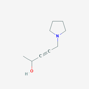 molecular formula C9H15NO B14707907 3-Pentyn-2-ol, 5-(1-pyrrolidinyl)- CAS No. 24642-57-7