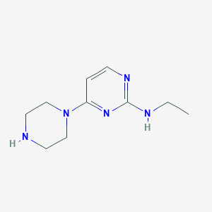 molecular formula C10H17N5 B1470792 N-ethyl-4-(piperazin-1-yl)pyrimidin-2-amine CAS No. 1536235-59-2