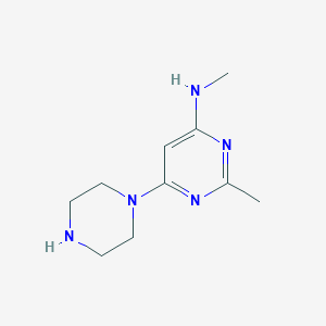 molecular formula C10H17N5 B1470793 N,2-dimethyl-6-(piperazin-1-yl)pyrimidin-4-amine CAS No. 1512230-42-0