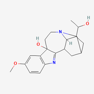 molecular formula C20H26N2O3 B14707946 12-Methoxy-16,17-didehydro-9,17-dihydroibogamine-9,20-diol CAS No. 23627-68-1