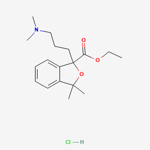 molecular formula C18H28ClNO3 B14707954 ethyl 1-[3-(dimethylamino)propyl]-3,3-dimethyl-2-benzofuran-1-carboxylate;hydrochloride CAS No. 22048-54-0