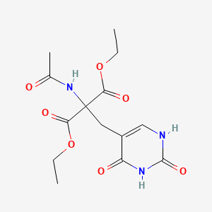 molecular formula C14H19N3O7 B14707966 Diethyl acetamido[(2,4-dioxo-1,2,3,4-tetrahydropyrimidin-5-yl)methyl]propanedioate CAS No. 21746-04-3