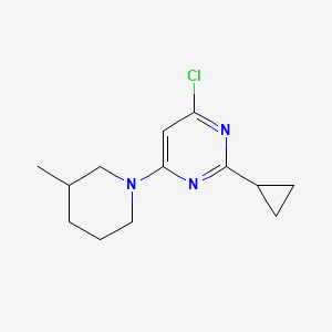 molecular formula C13H18ClN3 B1470798 4-Chloro-2-cyclopropyl-6-(3-methylpiperidin-1-yl)pyrimidine CAS No. 1412955-98-6