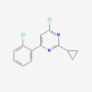 molecular formula C13H10Cl2N2 B1470800 4-Chloro-6-(2-chlorophenyl)-2-cyclopropylpyrimidine CAS No. 1412957-81-3