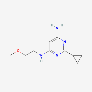 molecular formula C10H16N4O B1470802 2-cyclopropyl-N4-(2-methoxyethyl)pyrimidine-4,6-diamine CAS No. 1505262-21-4