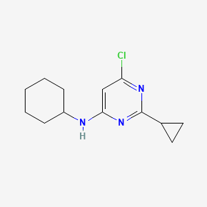 molecular formula C13H18ClN3 B1470803 6-chloro-N-cyclohexyl-2-cyclopropylpyrimidin-4-amine CAS No. 1481178-16-8