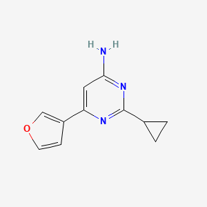 molecular formula C11H11N3O B1470805 2-Cyclopropyl-6-(furan-3-yl)pyrimidin-4-amine CAS No. 1412956-46-7