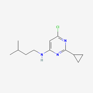 molecular formula C12H18ClN3 B1470806 6-chloro-2-cyclopropyl-N-isopentylpyrimidin-4-amine CAS No. 1479851-07-4