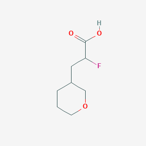 molecular formula C8H13FO3 B1470810 2-Fluoro-3-(oxan-3-yl)propanoic acid CAS No. 1536021-84-7