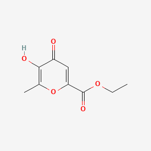 molecular formula C9H10O5 B14708108 Ethyl 5-hydroxy-6-methyl-4-oxo-4H-pyran-2-carboxylate CAS No. 24056-48-2