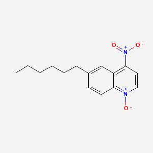molecular formula C15H18N2O3 B14708123 Quinoline, 6-hexyl-4-nitro-, 1-oxide CAS No. 23484-03-9