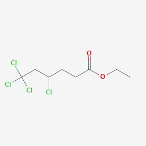 molecular formula C8H12Cl4O2 B14708128 Hexanoic acid, 4,6,6,6-tetrachloro-, ethyl ester CAS No. 13038-10-3