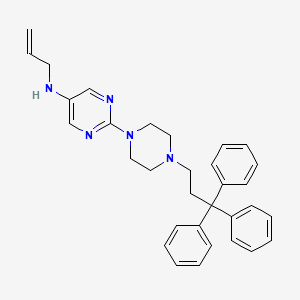 molecular formula C32H35N5 B14708136 Piperazine, 1-(4-allylamino-2-pyrimidinyl)-4-(3,3,3-triphenylpropyl)- CAS No. 20980-18-1