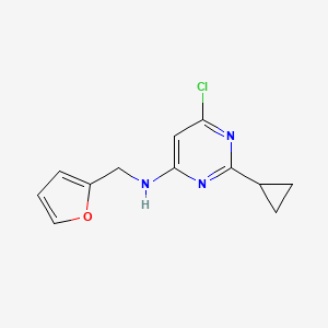 molecular formula C12H12ClN3O B1470816 6-chloro-2-cyclopropyl-N-(furan-2-ylmethyl)pyrimidin-4-amine CAS No. 1111829-23-2