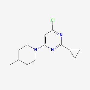 molecular formula C13H18ClN3 B1470817 4-Chloro-2-cyclopropyl-6-(4-methylpiperidin-1-yl)pyrimidine CAS No. 1412958-37-2