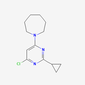 molecular formula C13H18ClN3 B1470818 1-(6-氯-2-环丙基嘧啶-4-基)氮杂环己烷 CAS No. 1507615-83-9