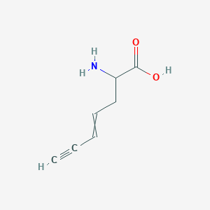 molecular formula C7H9NO2 B14708202 2-Aminohept-4-EN-6-ynoic acid CAS No. 18941-92-9